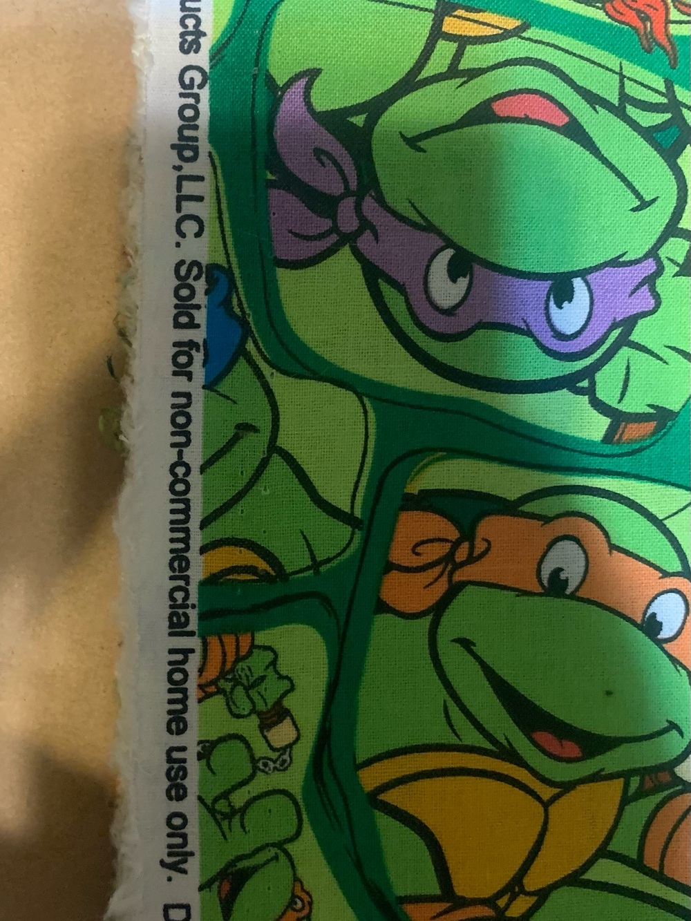 Teenage Mutant Ninja Turtles Graphic Fabric Bright Green & Orange Brand New - Picture 4 of 4